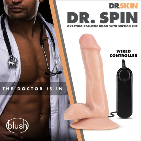 Consolador realista giratorio de 6" (15,24 cm) Dr. Spin - Image 6