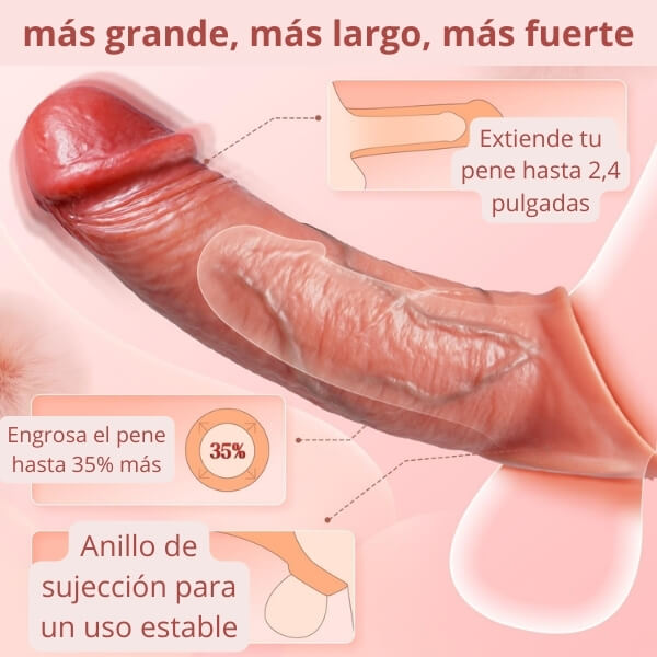 Extensor para pene con textura realista y vibración FYSHAVO - Image 3