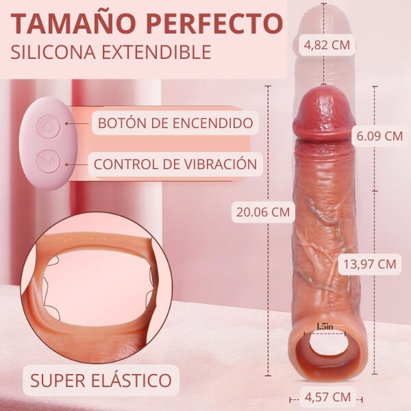 Extensor para pene con textura realista y vibración FYSHAVO - Image 5